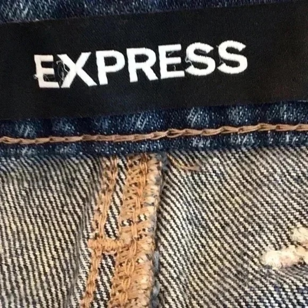 ❄️ Express | Denim Boho Embroidered Mini Skirt Size 0 - Picture 6 of 12